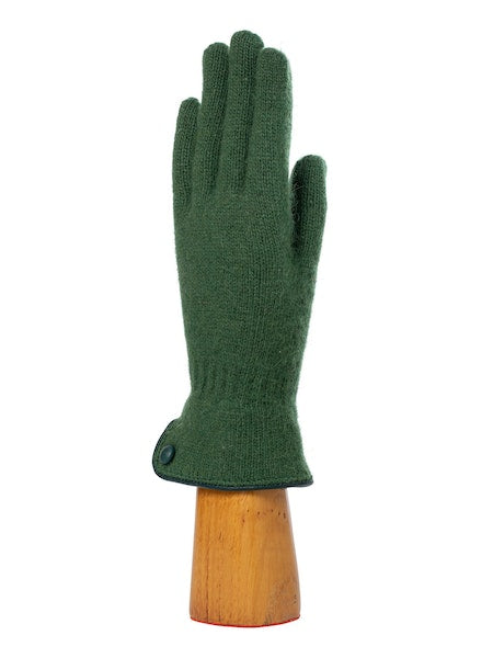 Spanish made cuffed wool gloves with button detailing
