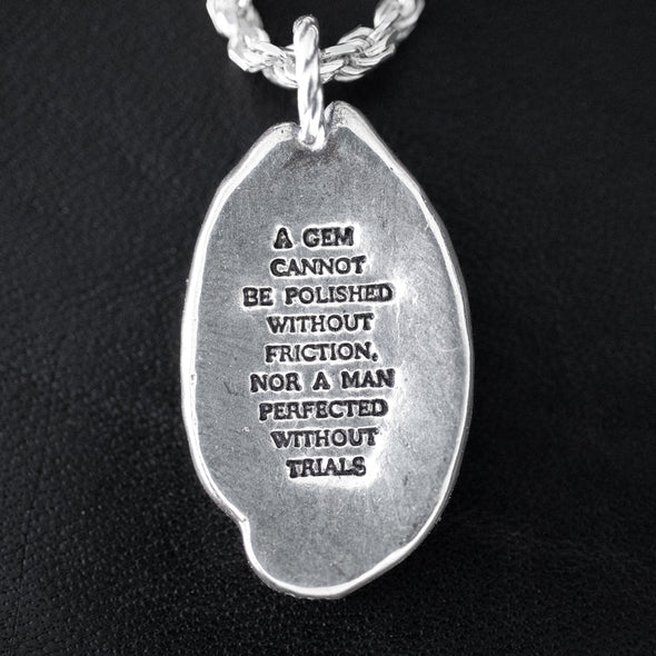 'Momento Mori' wax cast quote necklaces