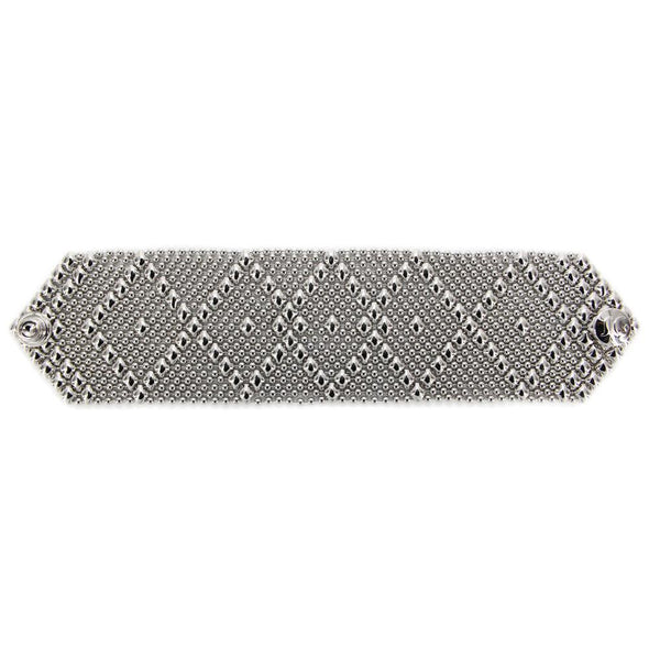 Liquid metal diamond mesh bracelet