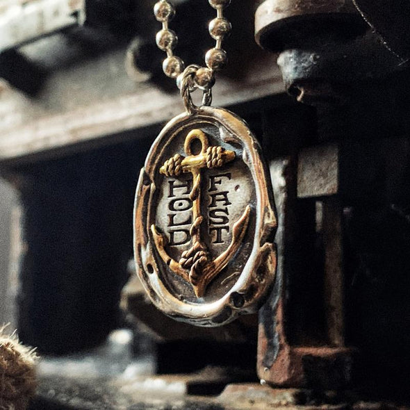 "Hold fast" wax seal necklace