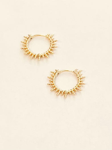 Multi spike gold hoop earrings