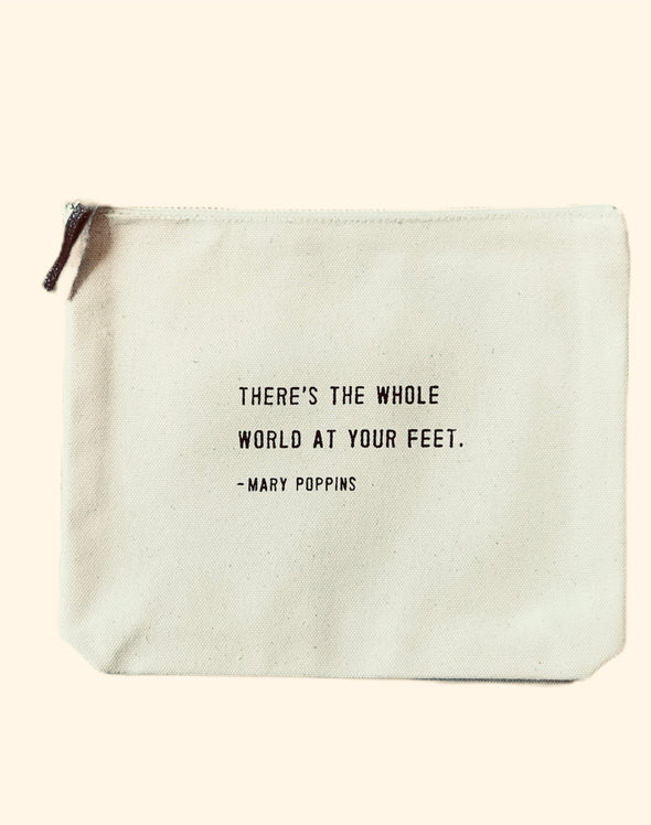 Canvas zipper bags with quotes