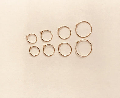 Gold  hoop 'sleeper' earrings