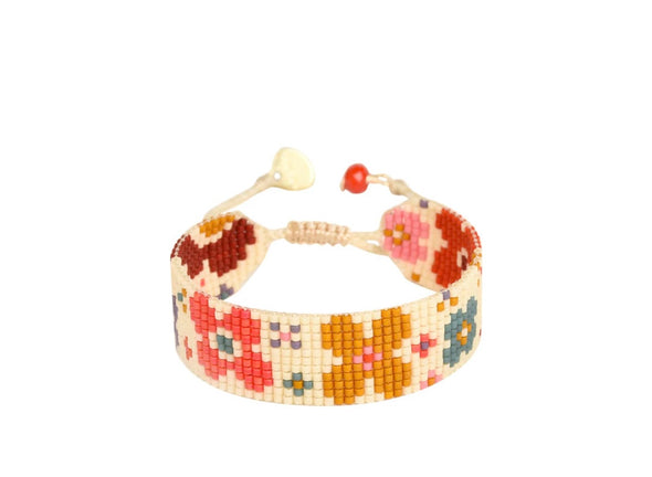 Hand beaded floral bracelets