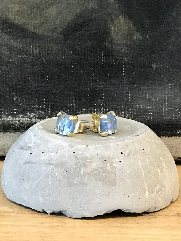 Square cut stone earrings