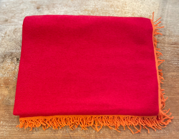 Fringed cashmere scarf