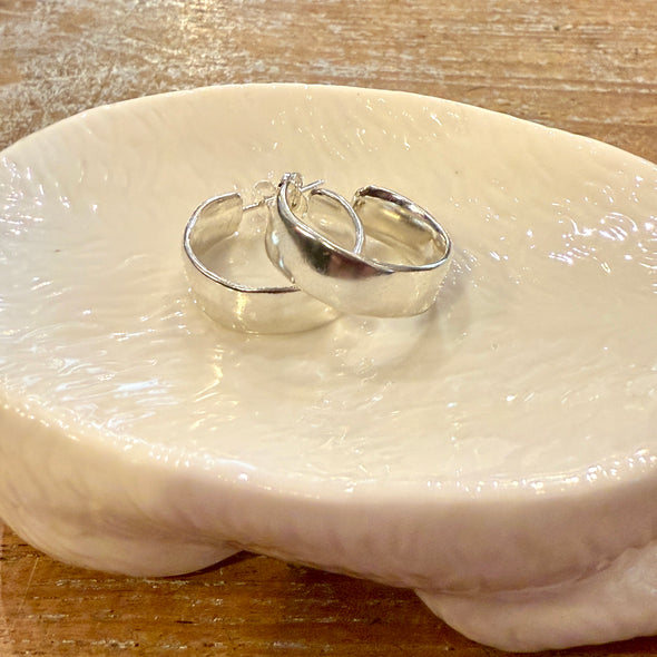 Handmade sterling silver hoop earrings