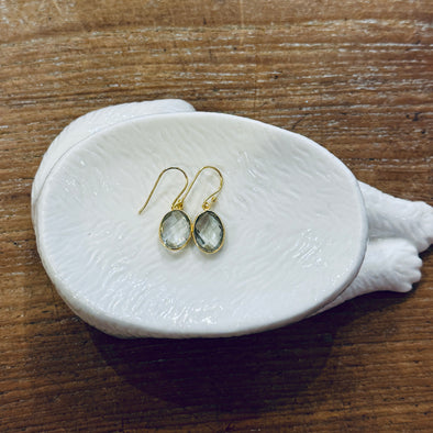 Faceted green amethyst earrings