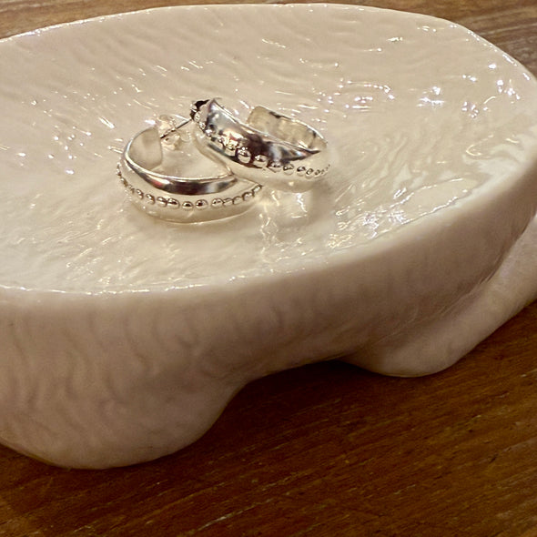 Handmade sterling silver hoop earrings