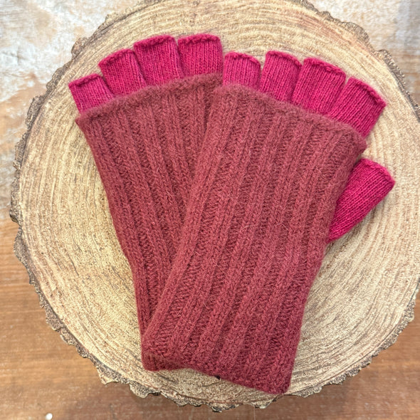 Spanish made wool doubler fingerless gloves