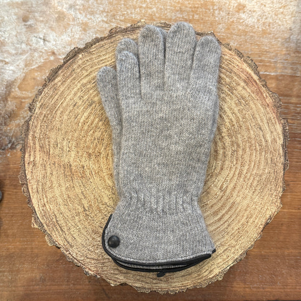 Spanish made cuffed wool gloves with button detailing