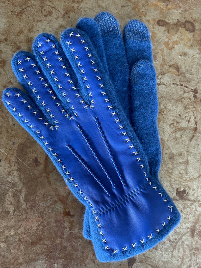 Spanish made wool and leather gloves