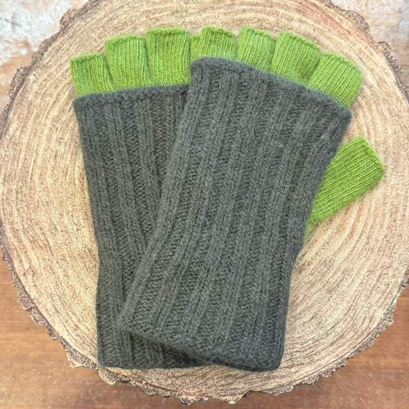 Spanish made wool doubler fingerless gloves
