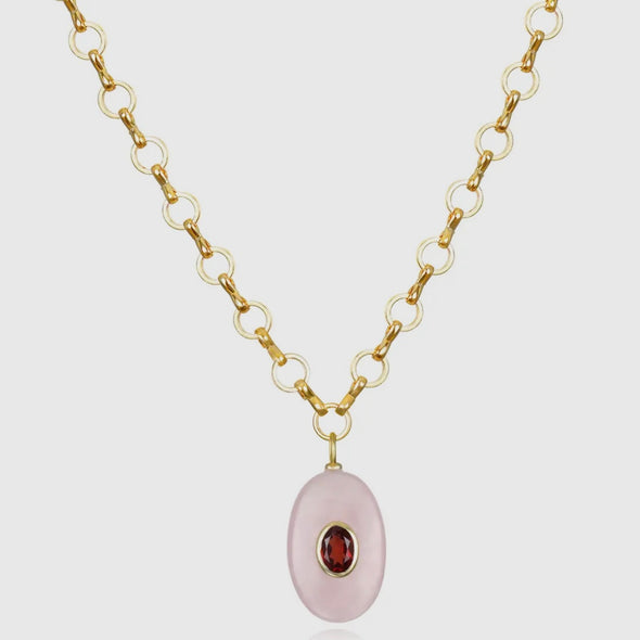 Double stone pendant necklace