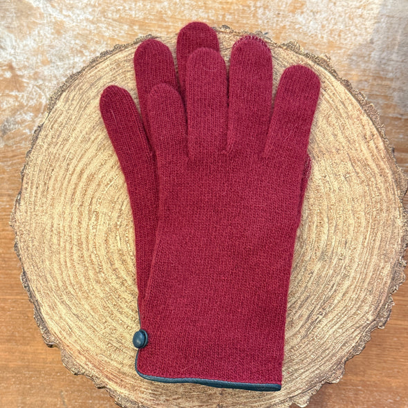 Spanish made side button wool and cashmere gloves