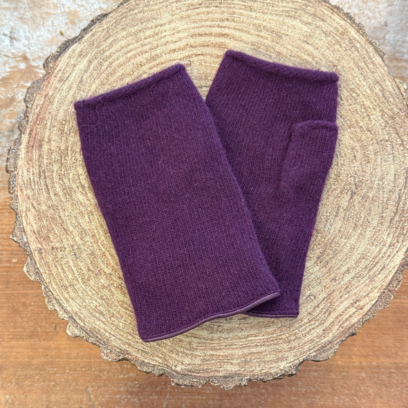 Spanish made leather trim fingerless gloves