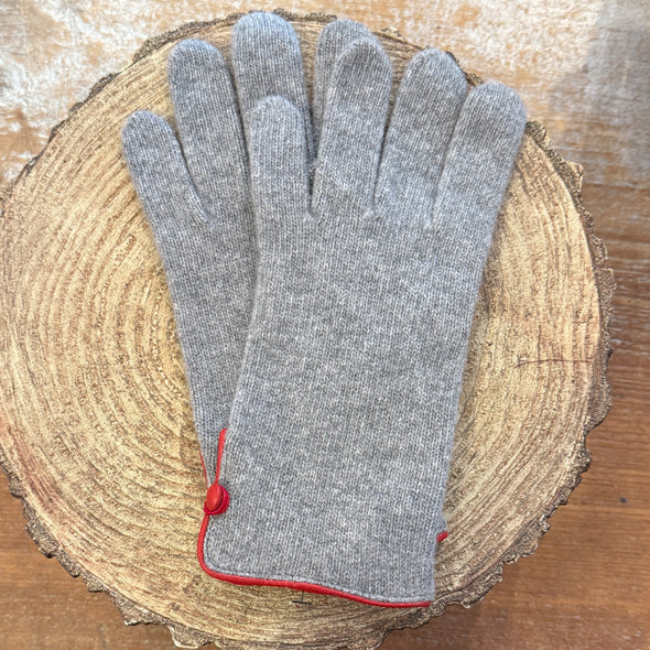 Spanish made side button wool and cashmere gloves