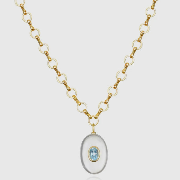 Double stone pendant necklace