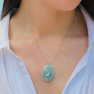 Double stone pendant necklace