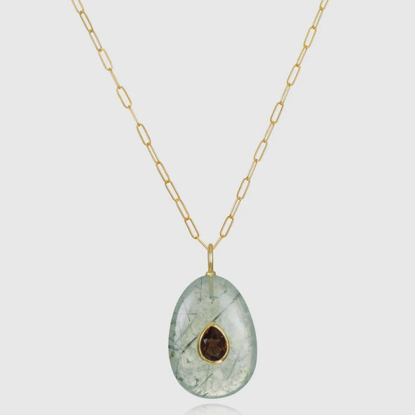 Double stone pendant necklace