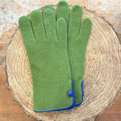 Spanish made side button wool and cashmere gloves