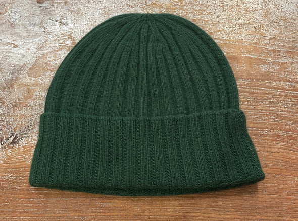 Spanish made ribbed turn cuff knit hat