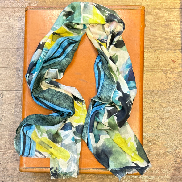 Patterned wool blend scarves