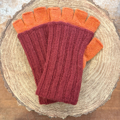 Spanish made wool doubler fingerless gloves