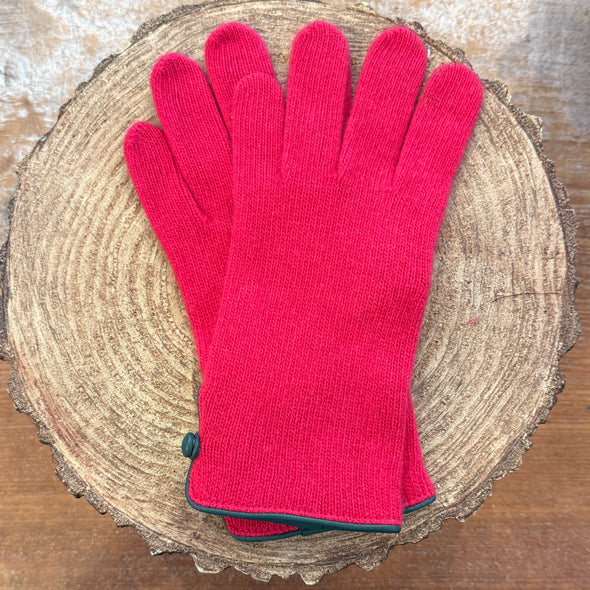 Spanish made side button wool and cashmere gloves