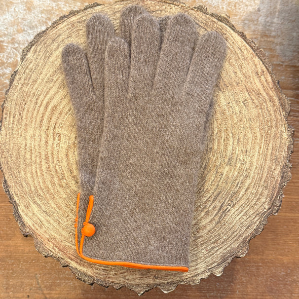 Spanish made side button wool and cashmere gloves