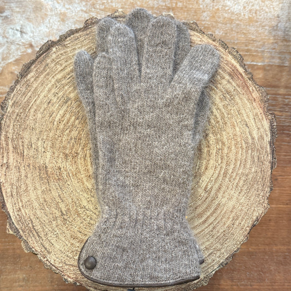 Spanish made cuffed wool gloves with button detailing
