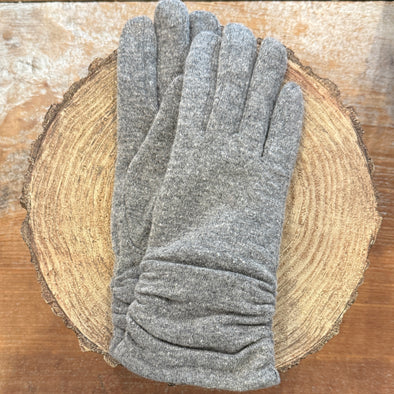 Spanish made ruched cuff gloves