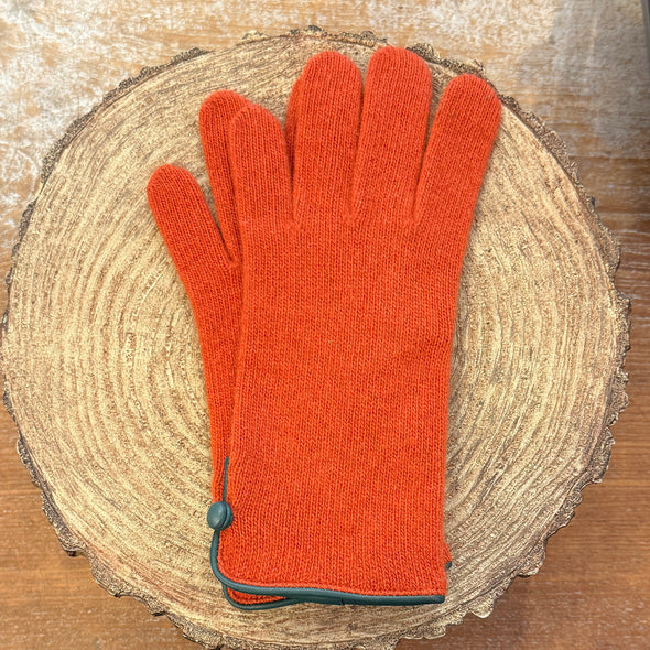 Spanish made side button wool and cashmere gloves