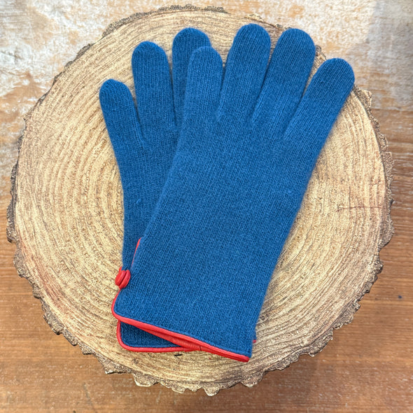 Spanish made side button wool and cashmere gloves