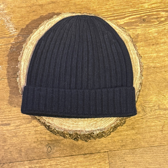 Spanish made cashmere blend deep cuff knit hat
