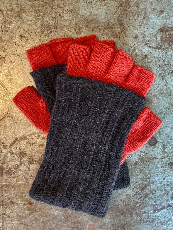 Spanish made wool doubler fingerless gloves