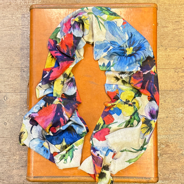 Patterned wool blend scarves
