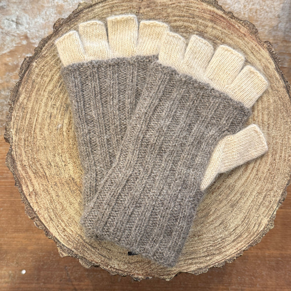 Spanish made wool doubler fingerless gloves