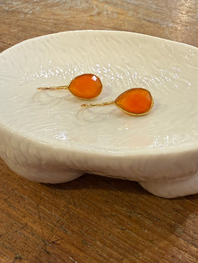 Carnelian teardrop earrings