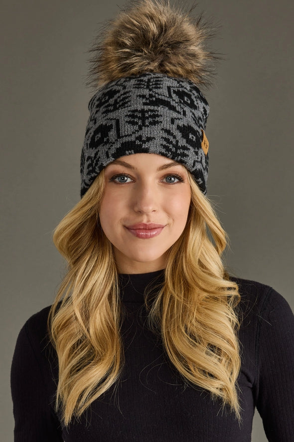 fleece lined knit pom hats