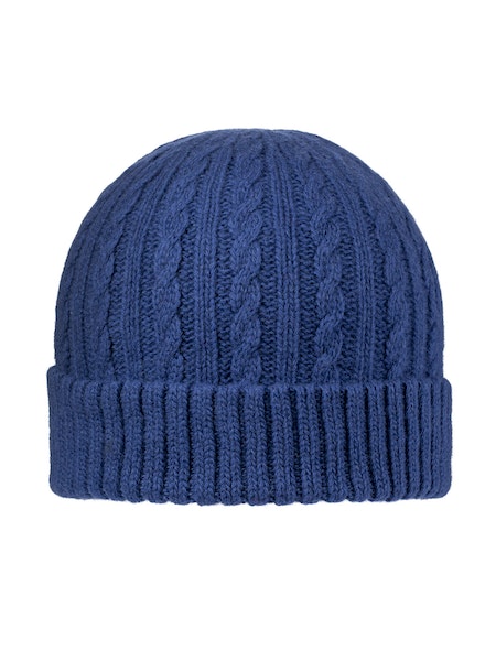 Spanish made wool and cashmere cable knit hat