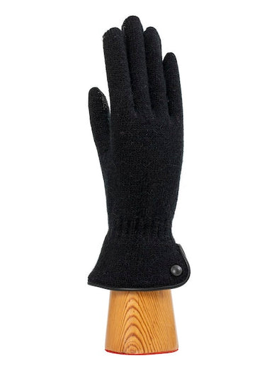 Spanish made cuffed wool gloves with button detail