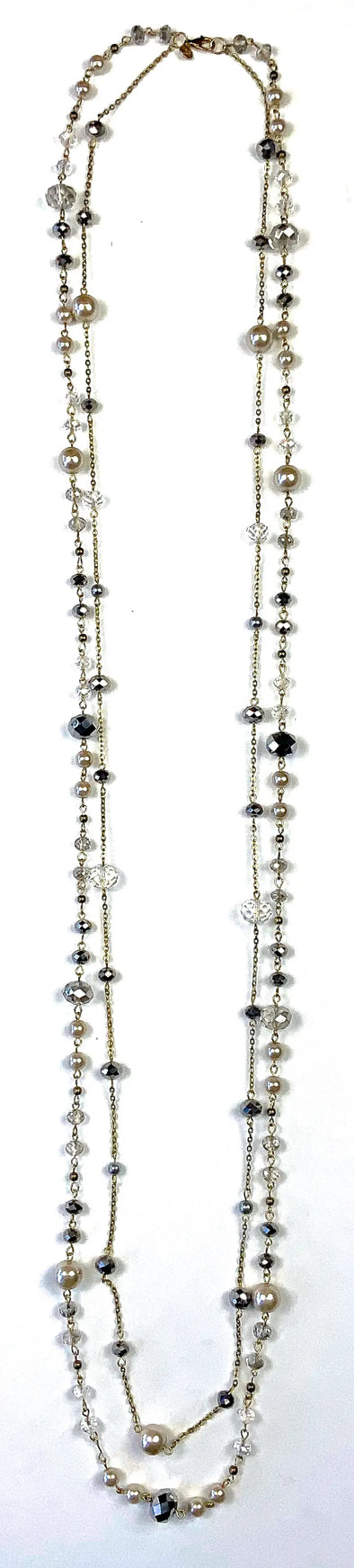 Double strand opera length necklace