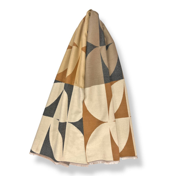 Retro pattern cashmere blend scarves