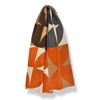 Retro pattern cashmere blend scarves