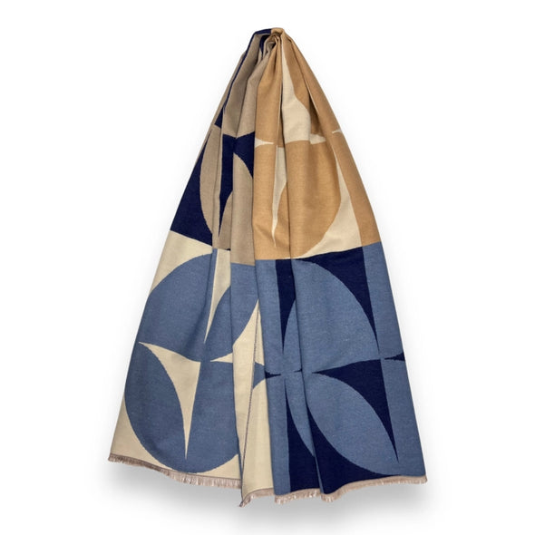 Retro pattern cashmere blend scarves