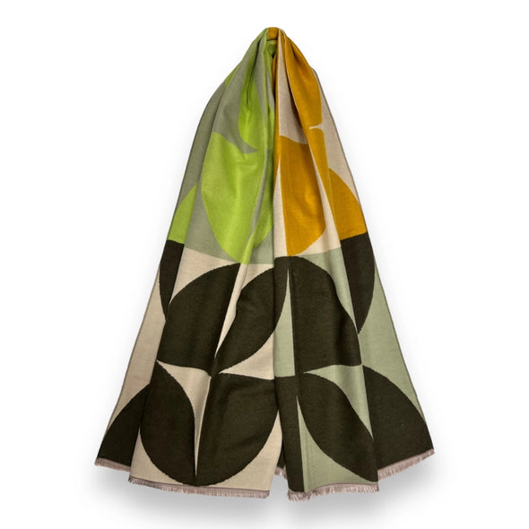 Retro pattern cashmere blend scarves