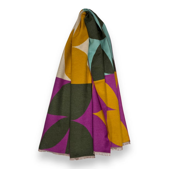 Retro pattern cashmere blend scarves