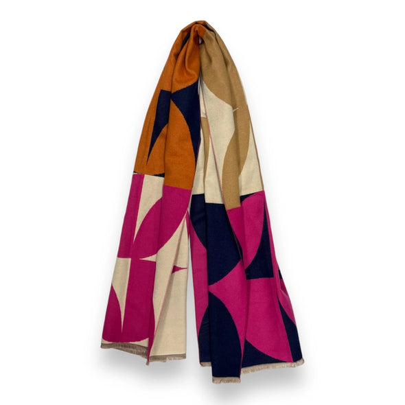 Retro pattern cashmere blend scarves
