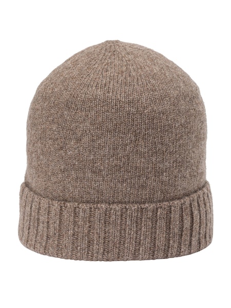 Spanish made wool and cashmere turn cuff hat